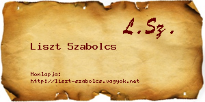 Liszt Szabolcs névjegykártya