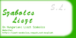 szabolcs liszt business card